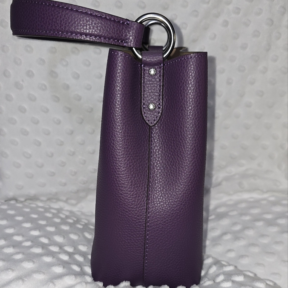 Coach Purple Leather Crossbody Bucket Bag - NWT - Picture 8 of 10